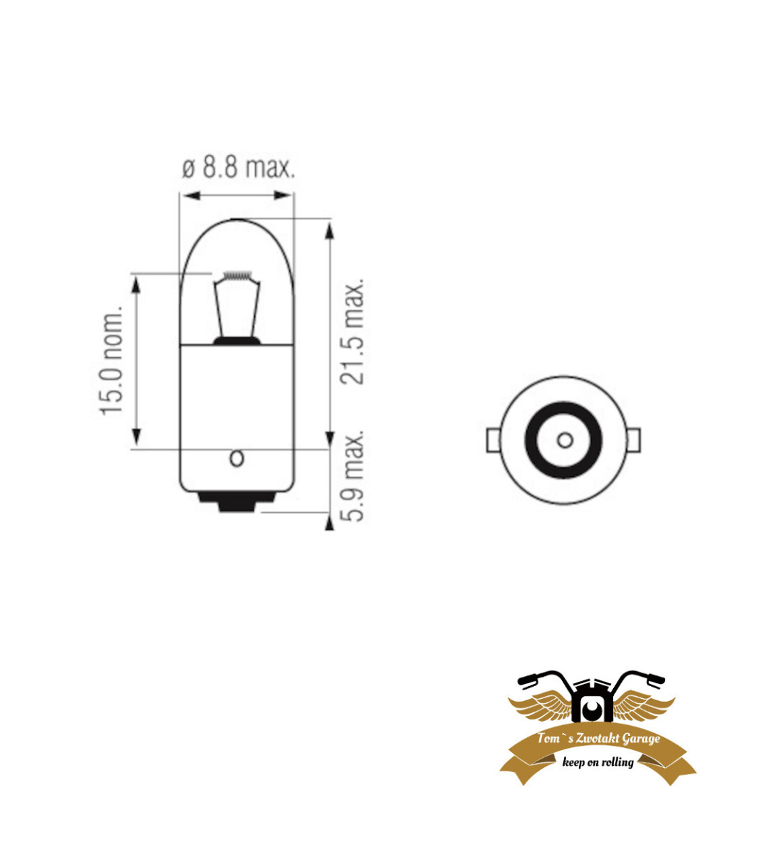 Birne BA9S 0 45 W Mofa Moped Zwotakt Garage 1 40