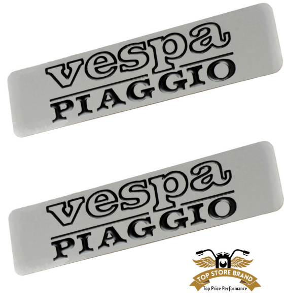 2 x Schriftzug Vespa Piaggio Tankaufkleber 3-D Metall Sticker Tank -CIF-