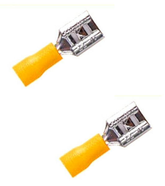 2 x Quetschverbinder Flachstecker Aufnahme gelb 4,00 - 6,00 qmm