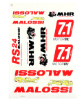 Aufklebersatz Malossi Sticker Set Promo DIN A 3 Scooter...