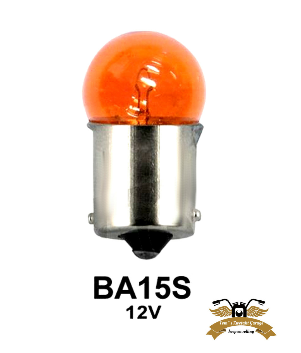 Birne 12V 21W Bau15s S25 orange pins offset Blinker - Lambretta Teile LTH