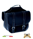 Satteltasche Doppeltasche schwarz Kunstleder mit Halter...