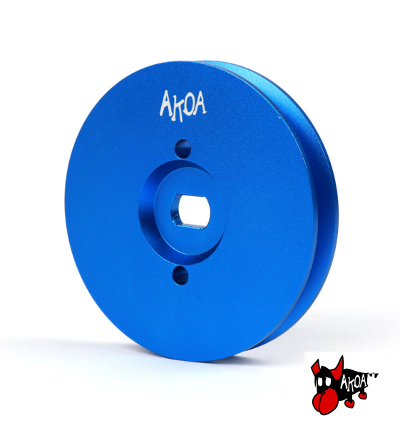 Riemenscheibe / Pully Aluminium blau eloxiert AKOA CNC 65 mm Pulley Ciao